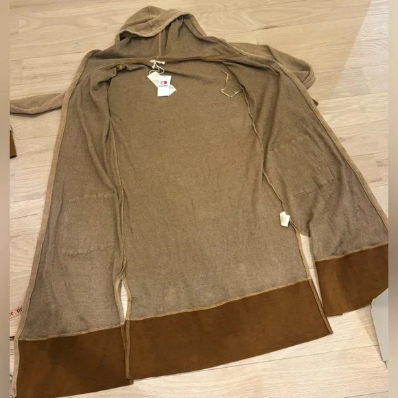 NEW Buckle BKE XS Brown Hoodie Duster Cardigan Sweater Mystree NWT Hooded Top - Picture 4 of 9